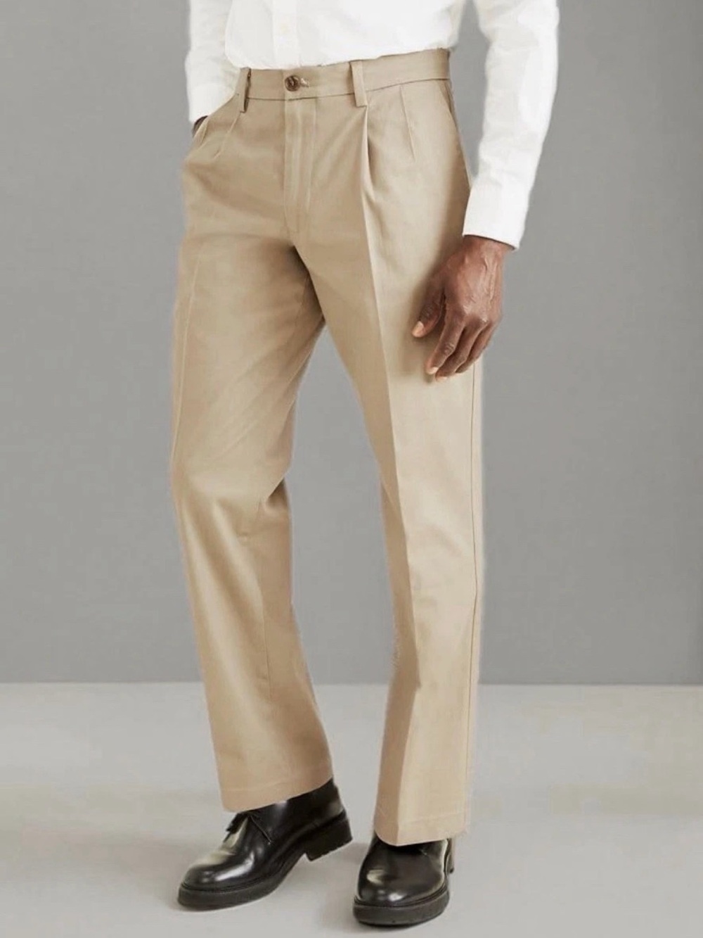 Dockers Classic Fit Signature Khaki Cotton Stretch Pants Pleated Beige Sz 60x32